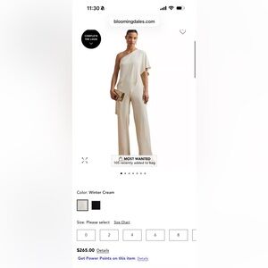 Ralph Lauren One-Shoulder Cream Jumpsuit